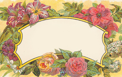 Pakettikortti vintage Kukkavihko