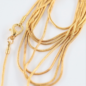 Kaulaketju 'Käärmeketju' kullattu messinki 115cm (1mm)