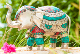 Norsupatsas messinki 'Turkoosi & Koralli' 20cm/2000g