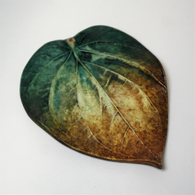 Suitsukealusta keraaminen 'Vihertävä Lehti' 13*16cm