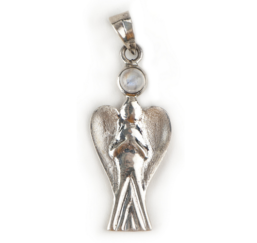 Riipus 'Enkeli & Kuukivi' 27mm (925 hopea)