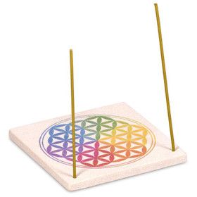 Suitsukealusta hiekkakiveä 'Flower of Life' 10cm