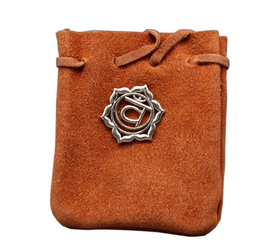 Mokkanahkainen pussi oranssi 'Chakra' 7*9cm