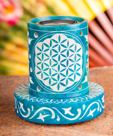 Suitsukeastia kiveä 'Elämänkukka' turkoosi 10*9,5*5,5cm