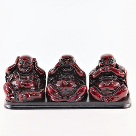 Buddhatrio punainen 'See, Hear, Speak No Evil Buddha' 14*5*5cm