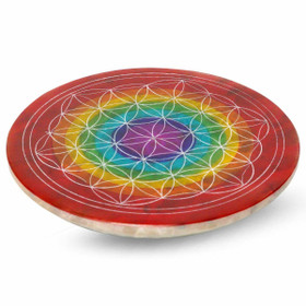 Suitsukepidike saippuakiveä 'Chakra Elämänkukka' 10cm