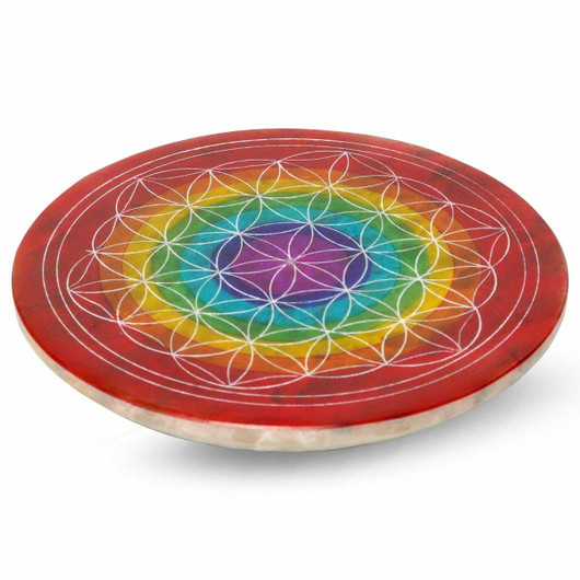 Suitsukepidike saippuakiveä 'Chakra Elämänkukka' 10cm