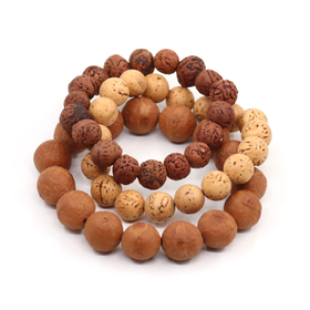 Rannekoru 'Natural Bodhi Seeds' tummanruskea (Helmi 12mm)