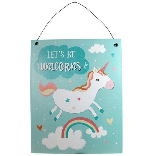 Metallikyltti 'Let's Be Unicorns' 24*19cm