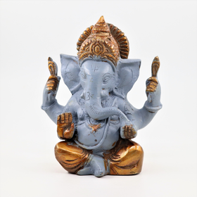 Patsas Ganesh 'Grey & Gold' messinki 15cm