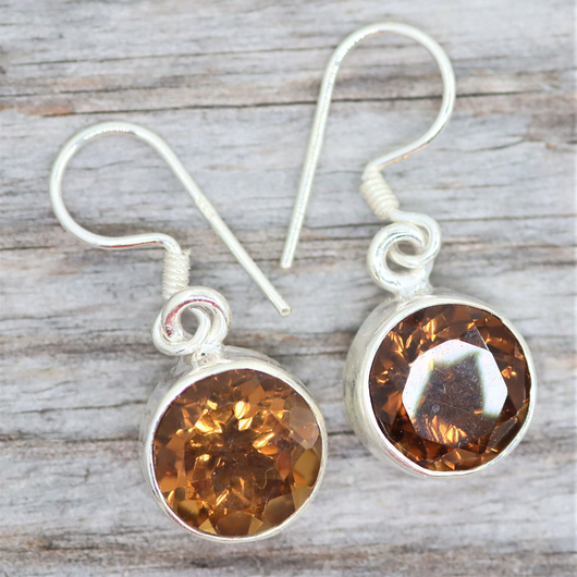 Korvakorut Shampanjakvartsi 11mm (hopea)