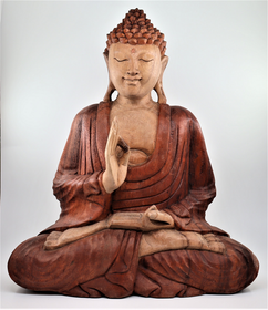 Käsintehty puinen Buddhapatsas 'Teaching Transmission' 30cm
