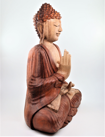 Käsintehty puinen Buddhapatsas 'Teaching Transmission' 30cm