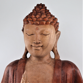 Käsintehty puinen Buddhapatsas 'Teaching Transmission' 30cm