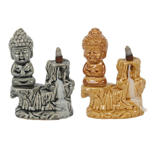 Suitsukepoltin keraaminen 'Backflow Sitting Buddha' Beige