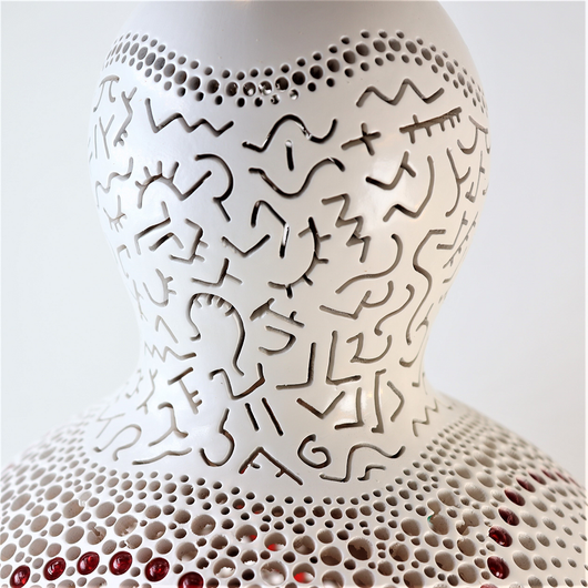 Kalebassivalaisin 'Valkoinen 4 kehää' 30*19cm