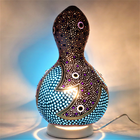 Kalebassivalaisin 'Purple Evil Eye' 35*17cm