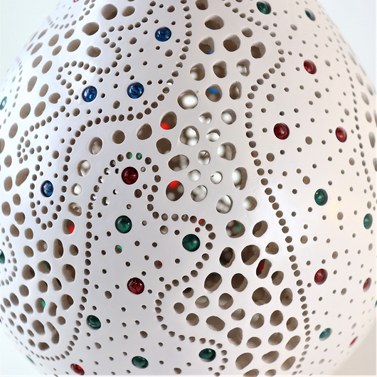 Kalebassivalaisin 'White Funcifully' 29*17cm