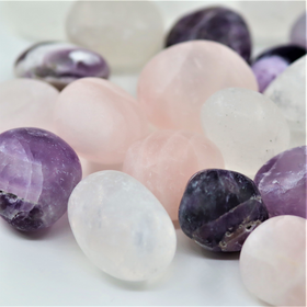 Juomakivet Ametisti, Ruusukvartsi & Vuorikide 200g