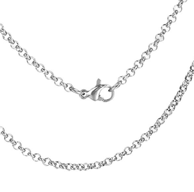 Kaulaketju ruostumaton teräs 'Rolo 2,5mm' 51cm