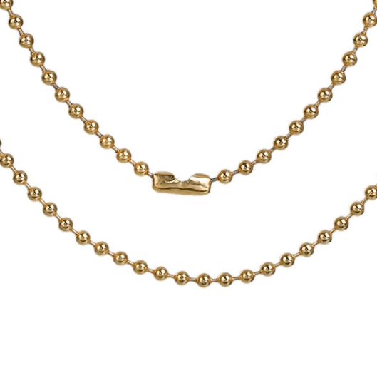 Kaulaketju kullattu 'Palloketju 2mm' 60cm