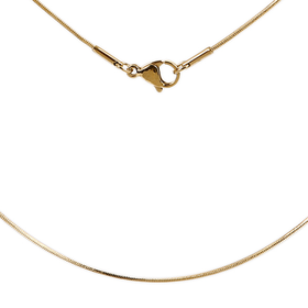 Kaulaketju 'Käärmeketju 0,9mm' kullattu ruostumaton teräs 45cm