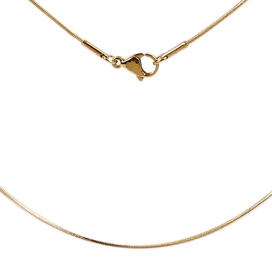 Kaulaketju 'Käärmeketju 0,9mm' kullattu ruostumaton teräs 45cm