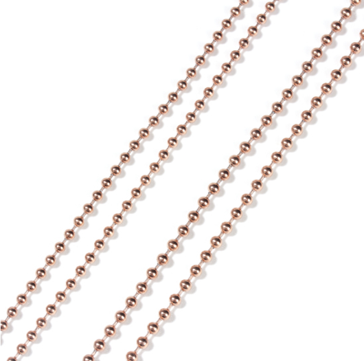 Kaulaketju ruusukulta 'Palloketju 2,4mm' 75cm