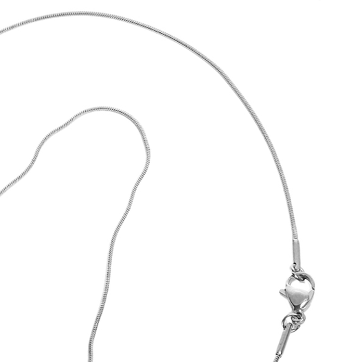 Kaulaketju 'Käärmeketju 1mm' hopeaväri ruostumaton teräs 45cm