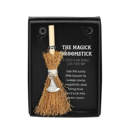 Onnenluuta Noidanhattu 'Mini Magic Broomstick' lahjarasiassa 7,5*10,5cm
