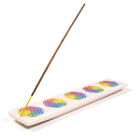 Suitsukealusta hiekkakiveä 'Elämänkukka' 25,5*5cm