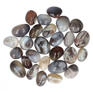 Akaatti 'Botswana agate Pebble' hiottu 25-30mm