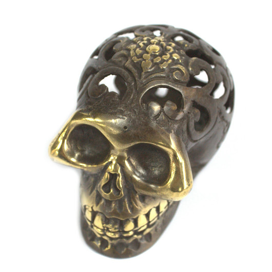 Vintage 'Large Skull' messinkiä 95*60mm