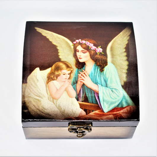 Korurasia 'Suojelusenkeli ja lapsi' iso 16,5*16,5*10,3cm