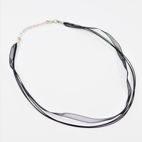 Kaulanauha 'Organza' Musta 49cm