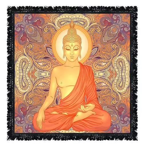 Seinävaate / Alttariliina 'Buddha Gold & Red' 60*60cm