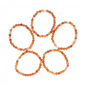 Oranssi Akaatti Rannekoru Fasettihiottu