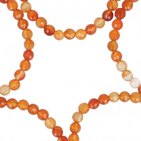 Oranssi Akaatti Rannekoru Fasettihiottu