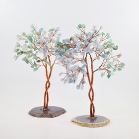 Kivipuu 'Aventuriini & Akvamariini' akaattijalustalla 15cm