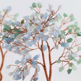 Kivipuu 'Aventuriini & Akvamariini' akaattijalustalla 15cm