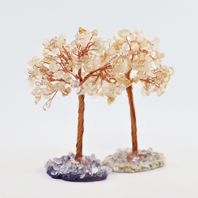 Kivipuu 'Keltainen kvartsi' akaattijalustalla 10cm