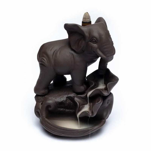 Suitsukepoltin keraaminen 'Backflow Norsu' 12*9*17cm