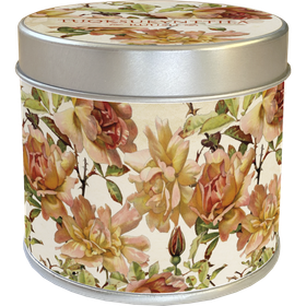 Tuoksukynttilä peltipurkissa Ruusu 'Ruusukuvio'