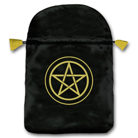 Satiinipussi 'Pentacle' musta 16*22,5cm
