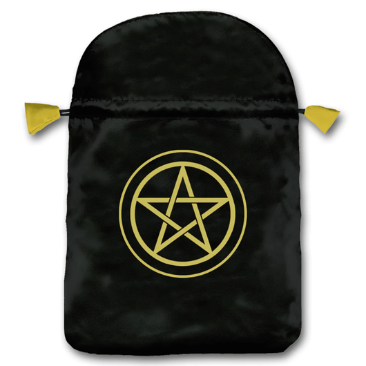 Satiinipussi 'Pentacle' musta 16*22,5cm