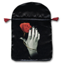 Satiinipussi 'Rose Hand' musta 16*22,5cm