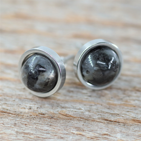 Korvakorut Labradoriitti tumma 'Stud' 10mm