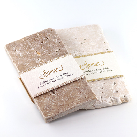 Kivialusta / Saippuateline / Suitsukealusta 'Travertiinikivi' 15*7,5cm