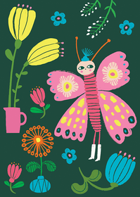 Mira Mallius: Postikortti 'Väriperhonen'