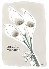 2-osainen postikortti 'Lämmin osanotto'